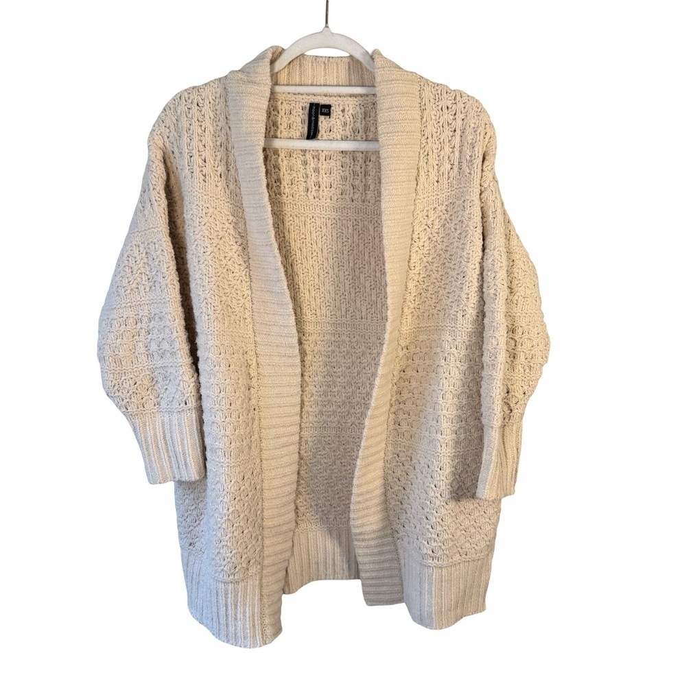 moon & madison Cream Textured Cardigan Size XXS Neutral Minimalist Cozy